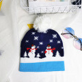 Winter Collection Christmas Elk Pattern Beanie Hat Winter Ear Warm Knitted Hat, Ball Knited Beanie Winter Hats